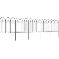 Outsunny – Clôture de jardin en métal noir 305x79,5 cm – 5 panneaux – Résistante aux intempéries – Installation facile avec piquets