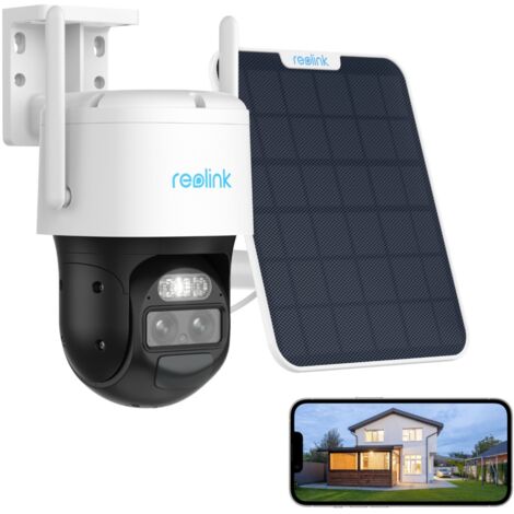 Reolink 2K 4MP Intelligente 2,4/5GHz WLAN Batteriekamera mit Auto-Zoom und Tracking, Weitwinkelobjektiv & Teleobjektiv, Dual-Tracking & Ansicht, + Solarpanel