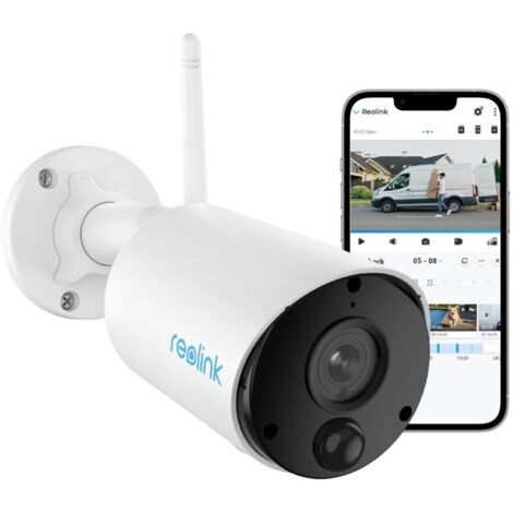 Reolink 2K 3MP Akku 2,4GHz WiFi Überwachungskamera mit KI-Erkennung, PIR-Bewegungsmelder, IR-Nachtsicht, Zeitraffer