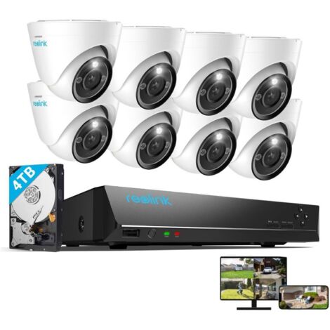 Reolink 12MP Überwachungskamera Set Outdoor, 8X 12MP PoE Dome Überwachungskamera+16CH 4TB HDD NVR, Personen-/Fahrzeugerkennung, 30m Nachtsicht, 24/7 Schutz (1/5)