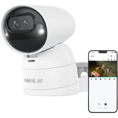 Reolink 4K 8MP Akku 2,4/5GHz WLAN Überwachungskamera Aussen, Pan, Tilt & 6X Hybrid-Zoom, Dual-Ansicht mit
 Auto Tracking, Farbnachtsicht, Intelligente Erkennung