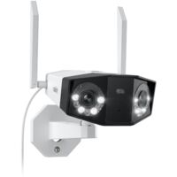 Reolink 4K Dual-Lens WLAN Überwachungskamera Aussen, 180° Ultra-Weitwinkel, Person-/Fahrzeug-/Haustier-Erkennung, 2,4/5 GHz WiFi, Farbnachtsicht, 2-Wege-Audio, Duo 2 WiFi