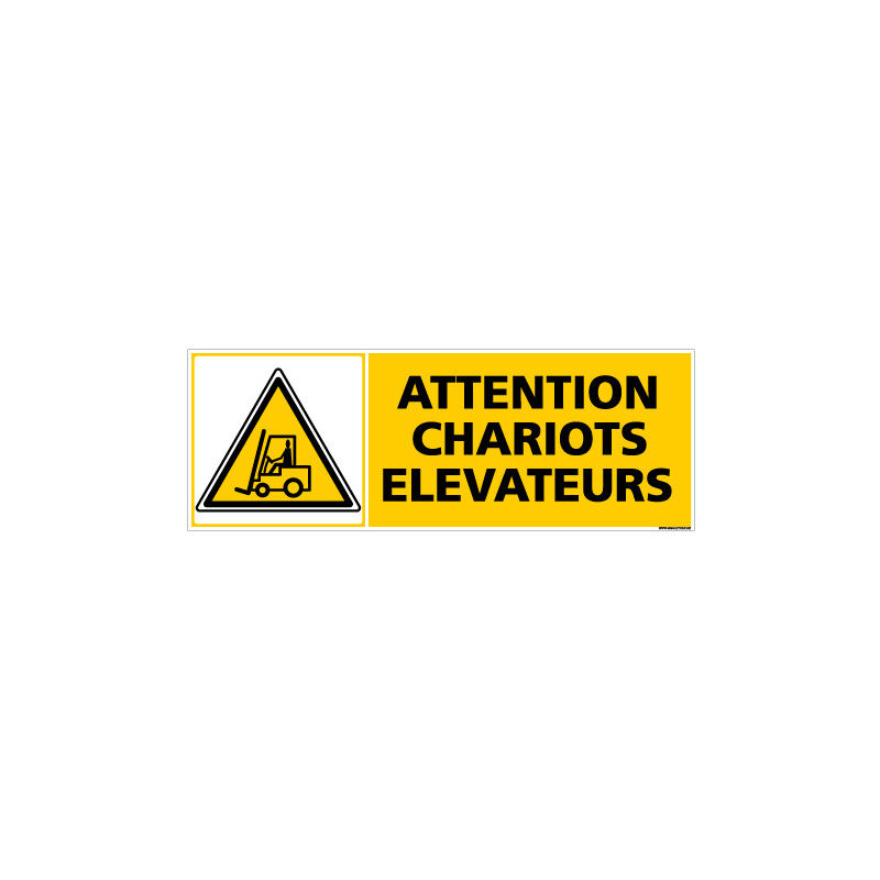 Panneau ATTENTION CHARIOTS ELEVATEURS (C0273) - Aluminium 2 mm - 210 x ...