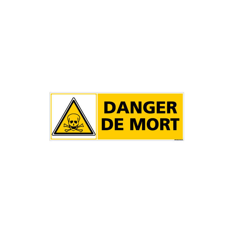 Panneau DANGER DE MORT C0369 Plastique PVC 1 5 Mm 210 X 75 Mm Panneau DANGER DE MORT C0369 Plastique PVC 1 5 Mm 210 X 75 Mm
