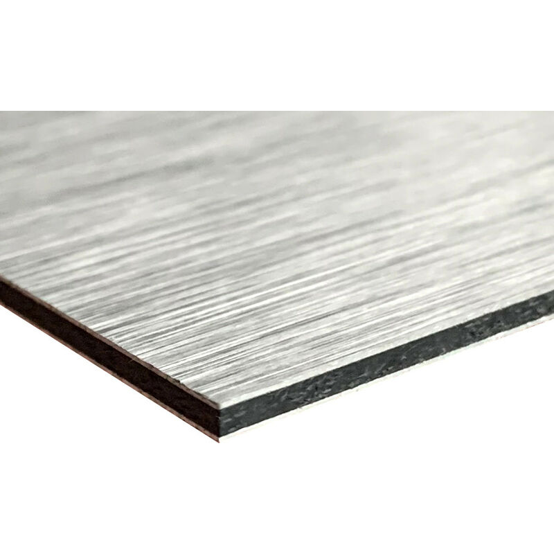 Panneau Composite Aluminium Brossé 2 mm d'épaisseur. Plaque alu avec au  Centre un Polyéthylène (PVC). - 40 x 60 cm (400 x 600 mm) - : :  Bricolage