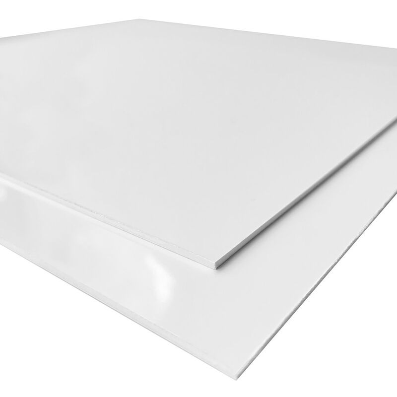 Plaque en PVC rigide opaque blanc et gris à la découpe sur mesure