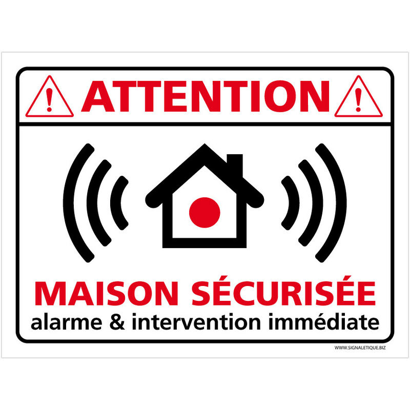 Autocollant Alarme Maison - Alarme Sécurité, Lot de 14 Autocollants  dissuasifs. Adhésif système d'alarme Maison : : Bricolage