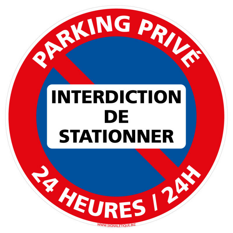 AUA SIGNALETIQUE - Panneau Stationnement Interdit Parking Privé 2 - 130 mm, Aluminium Dibond 3mm
