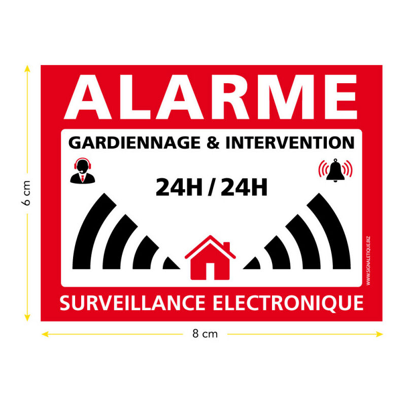 Autocollant alarme vidéo surveillance maison sticker propriété