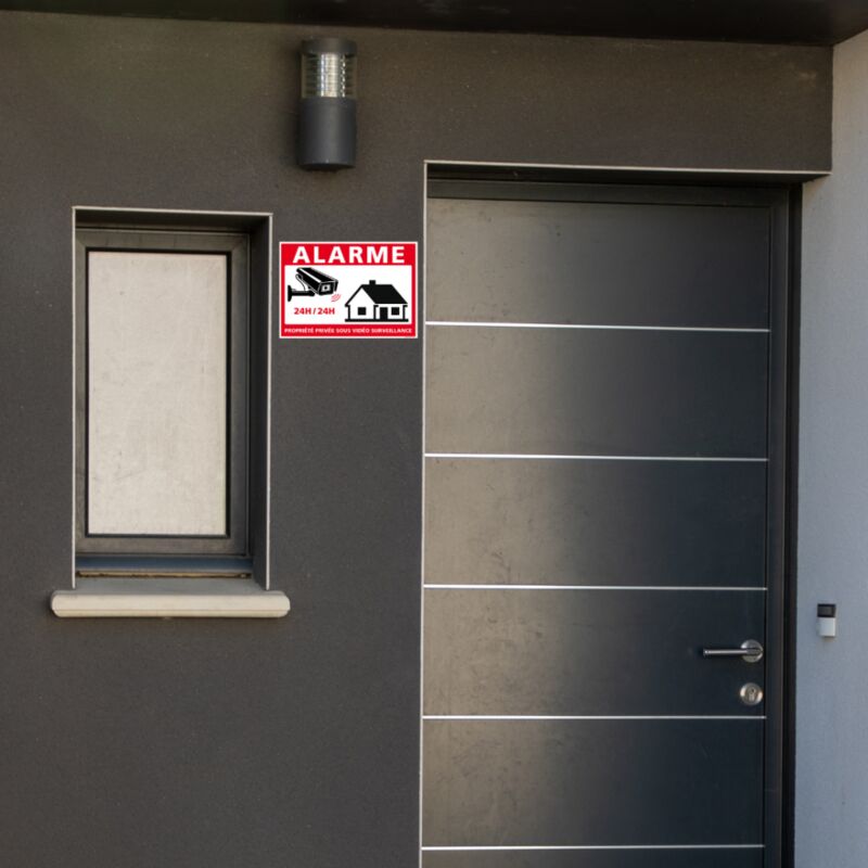Warnschild 'Privatgrund Videoüberwachung' 150x210 Mm - Selbstklebend Aus Vinyl Oder Als Alu-Schild, Französische Herstellung
