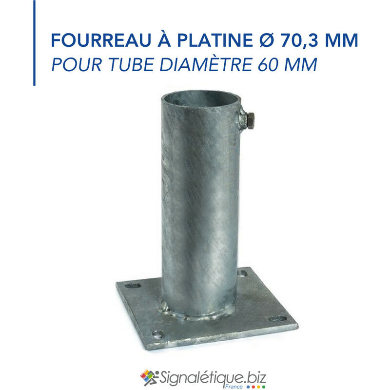 Colonne Support Gyrophare AMA - Hauteur 102mm, Diamètre 24mm, Bipolaire Galvanisé (Pour Véhicule)
