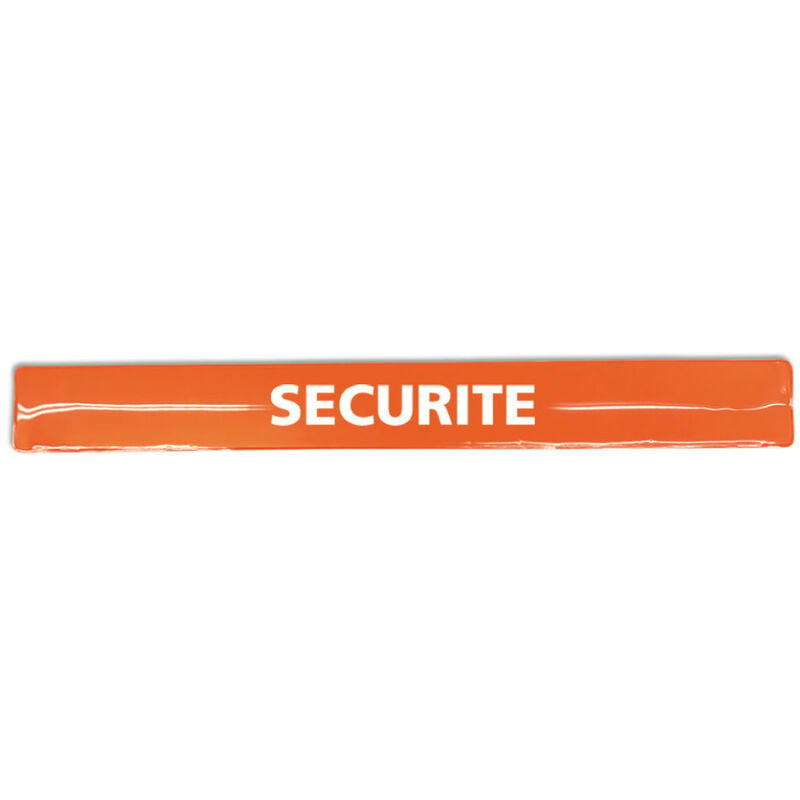 BRASSARD CLAP ORANGE TEXTE SECURITE EN LETTRAGE BLANC (WSWSECU_BL)