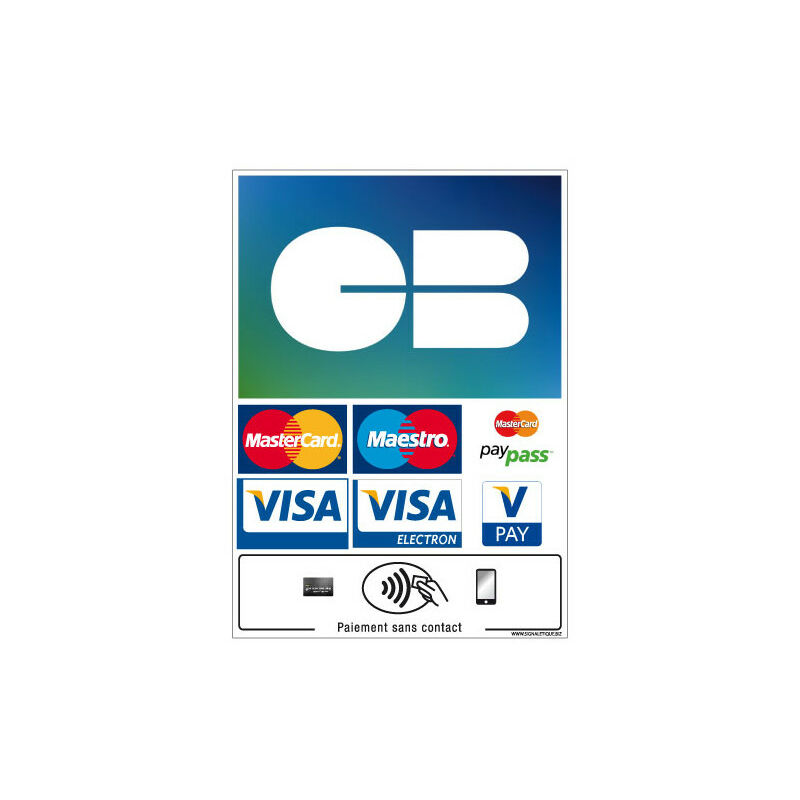 Stickers Autocollants Carte Bleue/CB - Lot Déco Murale Banque - ADS