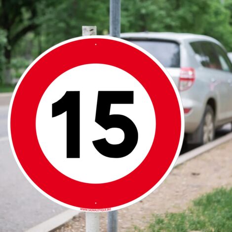 Limitation De Vitesse 15km h Panneau De Signalisation Rond En Pvc Limitation De Vitesse 15km h Panneau De Signalisation Rond En Pvc