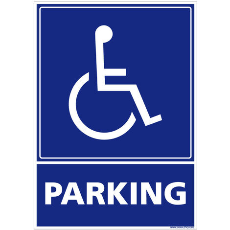 Autocollants de Signalisation Souple – Panneaux de Signalisation Autocollants – Plusieurs tailles au choix – Signalisation Française - Parking réservé aux handicapés - 150 x 210 mm