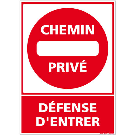 Autocollants de Signalisation Souple – Panneaux de Signalisation Autocollants – Plusieurs tailles au choix – Signalisation Française - Chemin privé, défense d'entrer - 300 x 420 mm