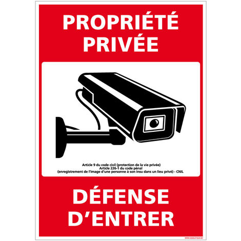 Autocollants de Signalisation Souple – Panneaux de Signalisation Autocollants – Plusieurs tailles au choix – Signalisation Française - Propriété privée, défense d'entrer - 150 x 210 mm