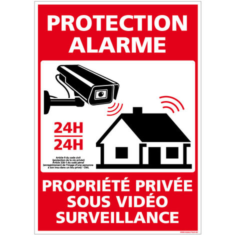 Autocollants de Signalisation Souple – Panneaux de Signalisation Autocollants – Plusieurs tailles au choix – Signalisation Française - Protection alarme, propriété privée sous vidéo surveillance - 150