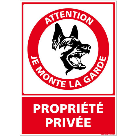 Autocollants de Signalisation Souple – Panneaux de Signalisation Autocollants – Plusieurs tailles au choix – Signalisation Française - Attention, je monte la garde propriété privée - 300 x 420 mm