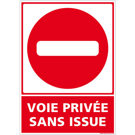 Autocollants de Signalisation Souple – Panneaux de Signalisation Autocollants – Plusieurs tailles au choix – Signalisation Française - Voie privée sans issue - 300 x 420 mm