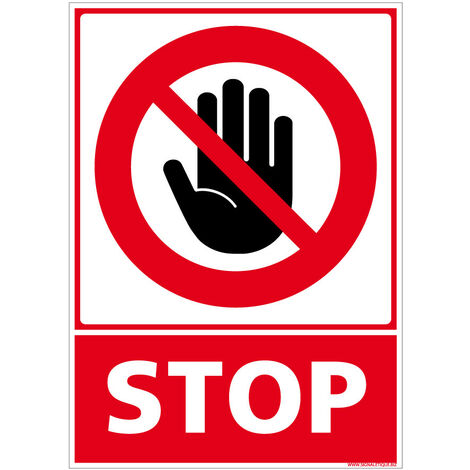 Autocollants de Signalisation Souple – Panneaux de Signalisation Autocollants – Plusieurs tailles au choix – Signalisation Française - Main stop - 300 x 420 mm