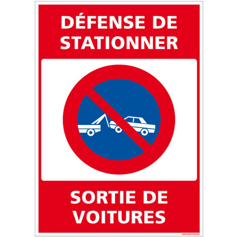 Autocollants de Signalisation Souple – Panneaux de Signalisation Autocollants – Plusieurs tailles au choix – Signalisation Française - Défense de stationner, sortie de voitures - 210 x 300 mm
