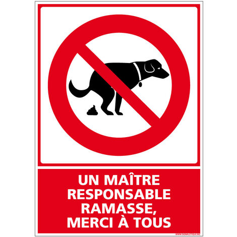 Autocollants de Signalisation Souple – Panneaux de Signalisation Autocollants – Plusieurs tailles au choix – Signalisation Française - Un maître responsable ramasse, merci à tous - 300 x 420 mm