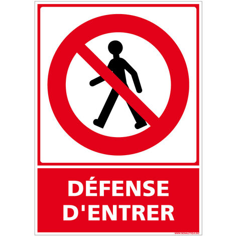 Autocollants de Signalisation Souple – Panneaux de Signalisation Autocollants – Plusieurs tailles au choix – Signalisation Française - Défense d'entrer - 210 x 300 mm