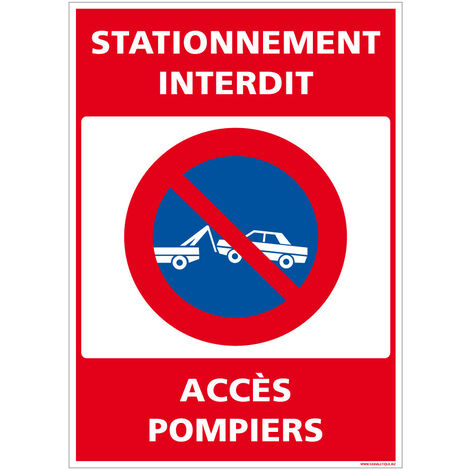 Autocollants de Signalisation Souple – Panneaux de Signalisation Autocollants – Plusieurs tailles au choix – Signalisation Française - Stationnement interdit, accès pompiers - 150 x 210 mm