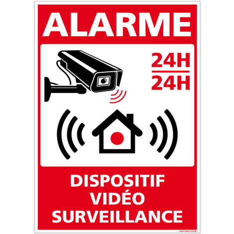 Autocollants de Signalisation Souple – Panneaux de Signalisation Autocollants – Plusieurs tailles au choix – Signalisation Française - Alarme, dispositif vidéo surveillance - 300 x 420 mm