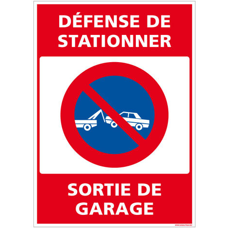 Autocollants de Signalisation Souple – Panneaux de Signalisation Autocollants – Plusieurs tailles au choix – Signalisation Française - Défense de stationner, sortie de garage - 210 x 300 mm