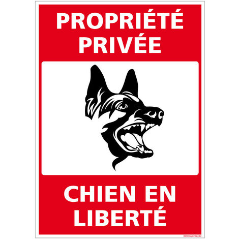 Autocollants de Signalisation Souple – Panneaux de Signalisation Autocollants – Plusieurs tailles au choix – Signalisation Française - Propriété privée, chien en liberté - 300 x 420 mm