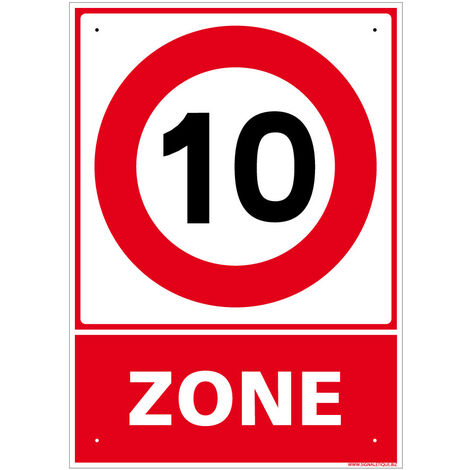 Panneau de signalisation prépercé PVC ou ALU rectangulaire + kit de fixation - Zone 10 - ALU 2 mm - 150 x 210 mm