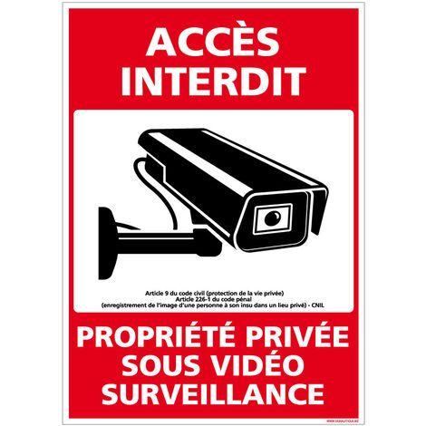 Cartello Proprietà Privata Accesso Vietato Ai Non Residenti | Pannello In Vinile Adesivo 200 Mm | Segnaletica Francese AUA