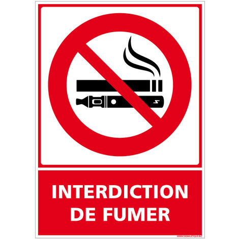 Autocollants de Signalisation Souple – Panneaux de Signalisation Autocollants – Plusieurs tailles au choix – Signalisation Française - Interdiction de fumer - 300 x 420 mm (1/5)