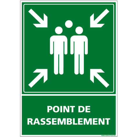Autocollants de Signalisation Souple – Panneaux de Signalisation Autocollants – Plusieurs tailles au choix – Signalisation Française - Point de rassemblement - 150 x 210 mm