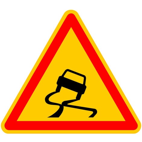 Signalisation de Travaux Temporaires Panneaux de Travaux  Temporaires. Danger Chantier Temporaire - Danger chaussée glissante - Panneau rétroréfléchissant