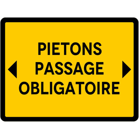 Signalisation de Travaux Temporaires Panneaux de Travaux  Temporaires. Danger Chantier Temporaire - Piétons passage obligatoire - Panneau rétroréfléchissant