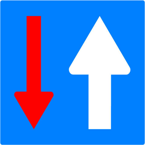 Panneaux de signalisation routière provisoires Panneaux de signalisation pas chers en Comacel - Priorité à la circulation en sens inverse - Panneau rétroréfléchissant