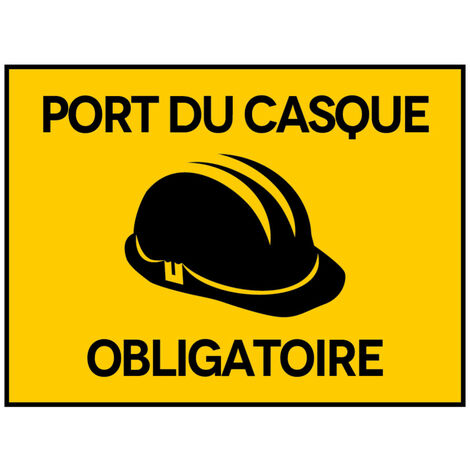 Signalisation de Travaux Temporaires Panneaux de Travaux  Temporaires. Danger Chantier Temporaire - Port du casque obligatoire - Panneau classique