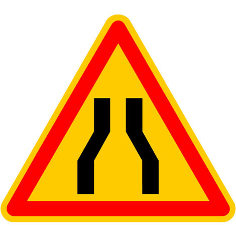 Signalisation de Travaux Temporaires Panneaux de Travaux  Temporaires. Danger Chantier Temporaire - Danger chaussée rétrécie - Panneau rétroréfléchissant