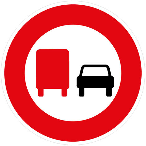 Panneaux de signalisation routière provisoires Panneaux de signalisation pas chers en Comacel - Interdiction aux camions de dépasser - Panneau classique