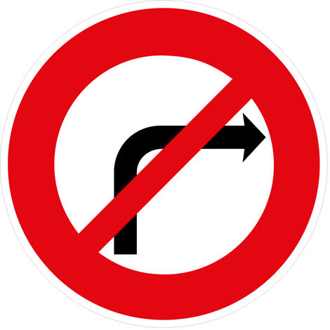 Panneaux de signalisation routière provisoires Panneaux de signalisation pas chers en Comacel - Interdiction de tourner à droite - Panneau classique