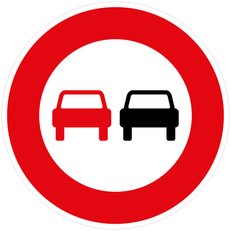 Panneaux de signalisation routière provisoires Panneaux de signalisation pas chers en Comacel - Interdiction de dépasser - Panneau classique