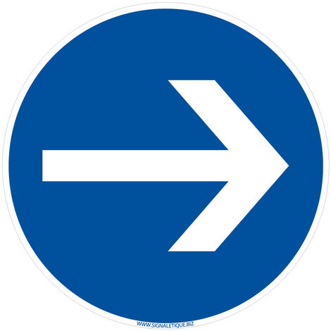 Panneaux de signalisation routière provisoires Panneaux de signalisation pas chers en Comacel - Obligation tourner à droite - Panneau rétroréfléchissant