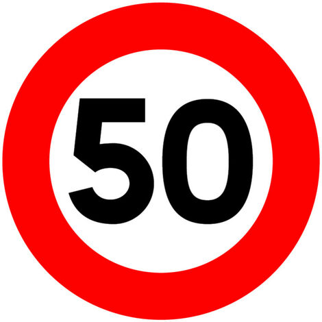 Signaletique.Biz France – Panneau de signalisation routière provisoire 50 km/h – PVC expansé 5 mm – Résistant aux UV et à l'humidité – Installation facile