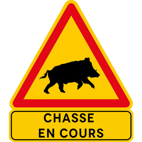 Signaletique.Biz France – Panneau de signalisation chasse en cours 70x80cm – Comacel 5mm – Rétro-réfléchissant pour sécurité – Installation facile