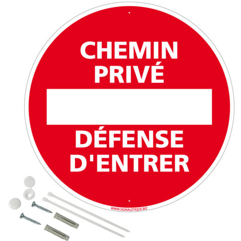 Panneau Stationnement Interdit En Aluminium - Diamètre 300 Mm, Prépercé, Avec Kit De Fixation, Fabrication Française - 4