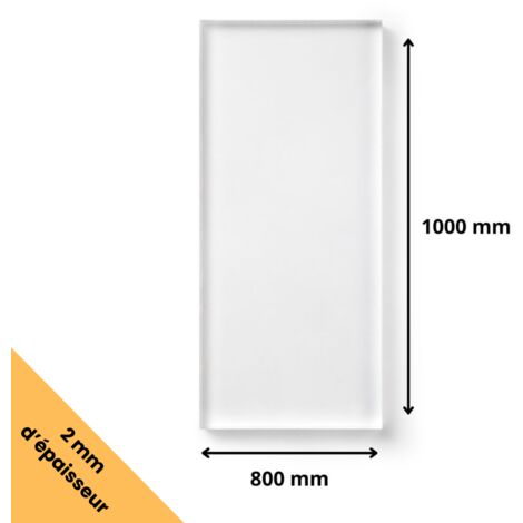 Signaletique.Biz France – Plaque plexiglass transparent 2 mm – 80 x 100 cm – Verre synthétique PMMA – Résistant aux UV et à l'humidité