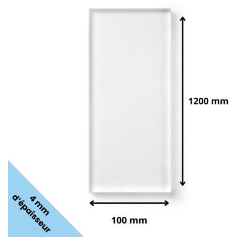 Plaque verre acrylique transparent 4 mm - 10 x 120 cm (100 x 1200 mm) - Verre synthétique - Plaque PMMA XT - Plexiglass (1/5)